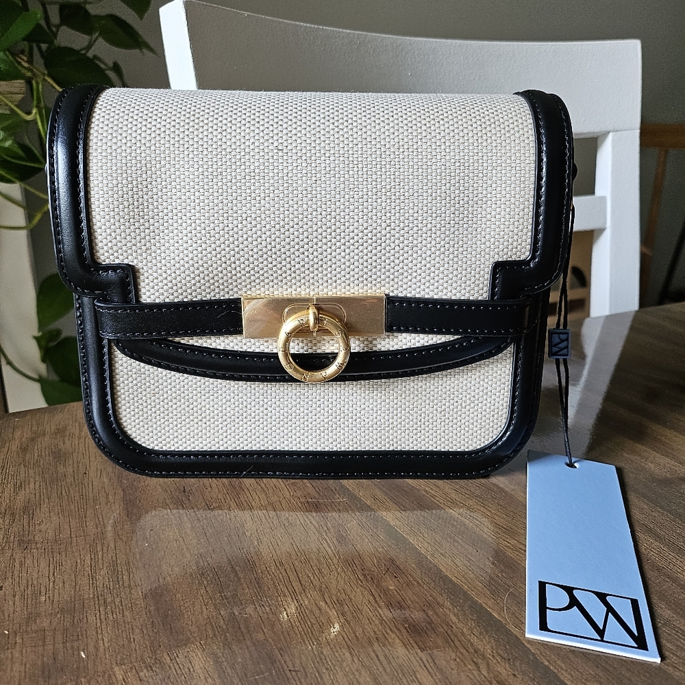 Parisa Wang Canvas Leather Grace Flap Bag